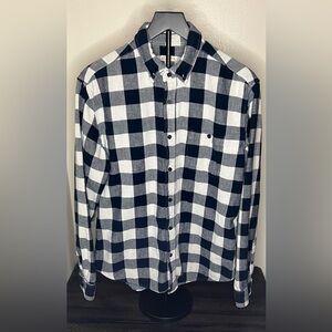 Merona Black and White Plaid Button Down Shirt